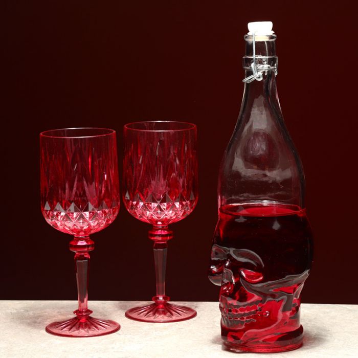 Skull & Roses Glass Bottle