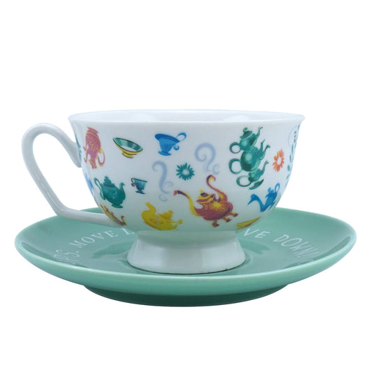Alice in Wonderland illustrated cup and saucer Disney tea set