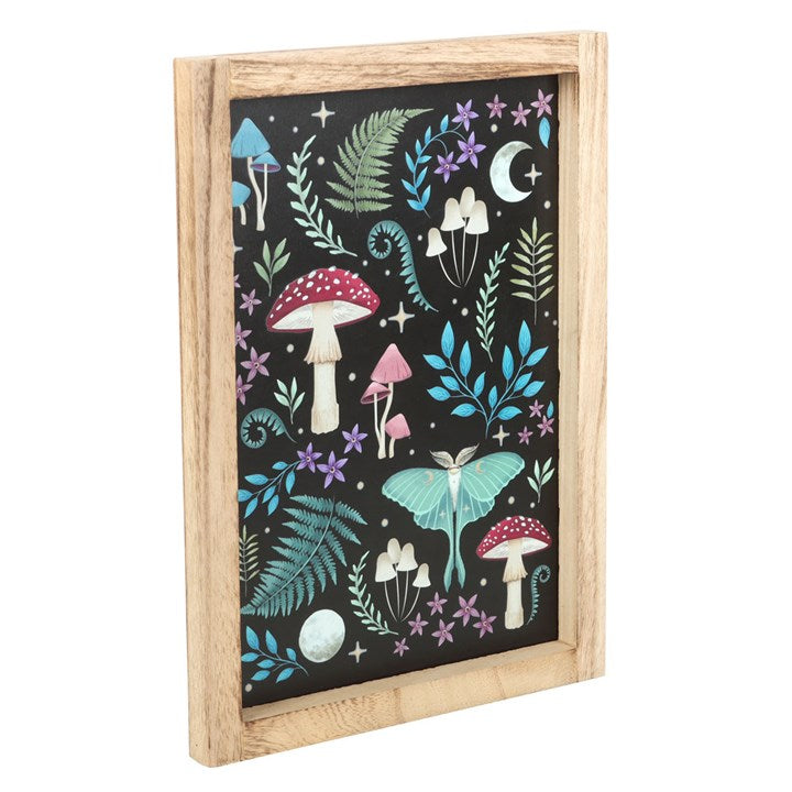 Dark Forest Wooden Framed Wall Print
