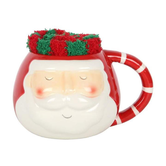 Santa Mug With Fluffy Socks
