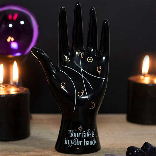 Black /White (Choice) Ceramic Palmestry Hand Ornament