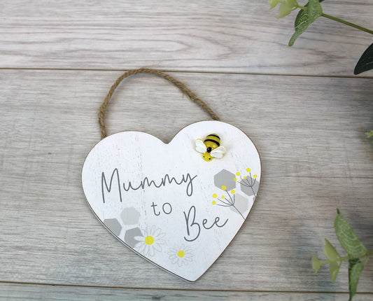 Mummy To Bee Wooden Heart