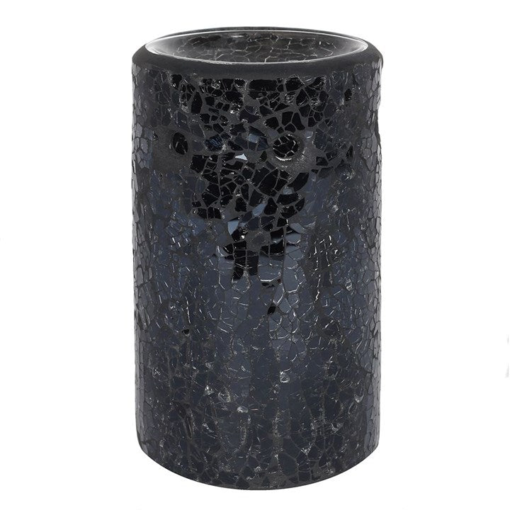 Black Pillar Crackle Glass Oil Burner
