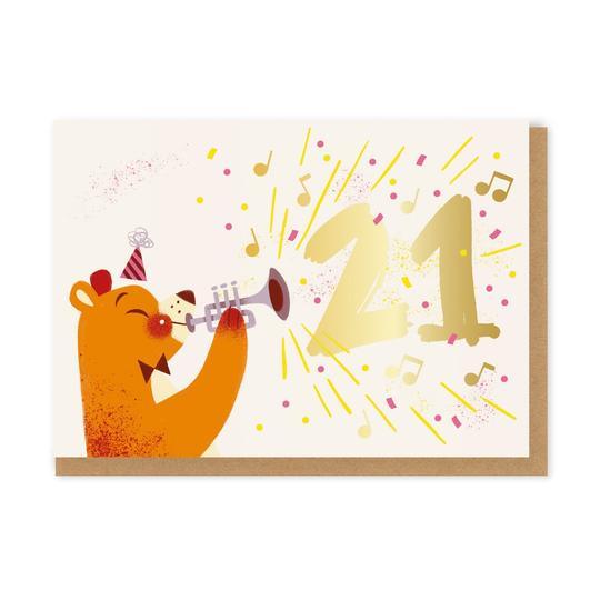21st Birthday Card-Trumpet