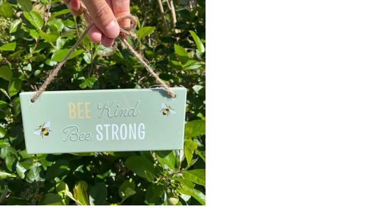 Bee Kind Bee Strong Ceramic Hanging Sign
