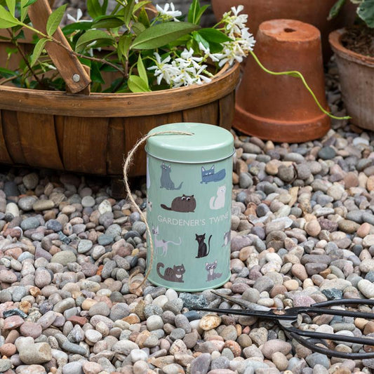 Cat Design Garden Twine In A Tin