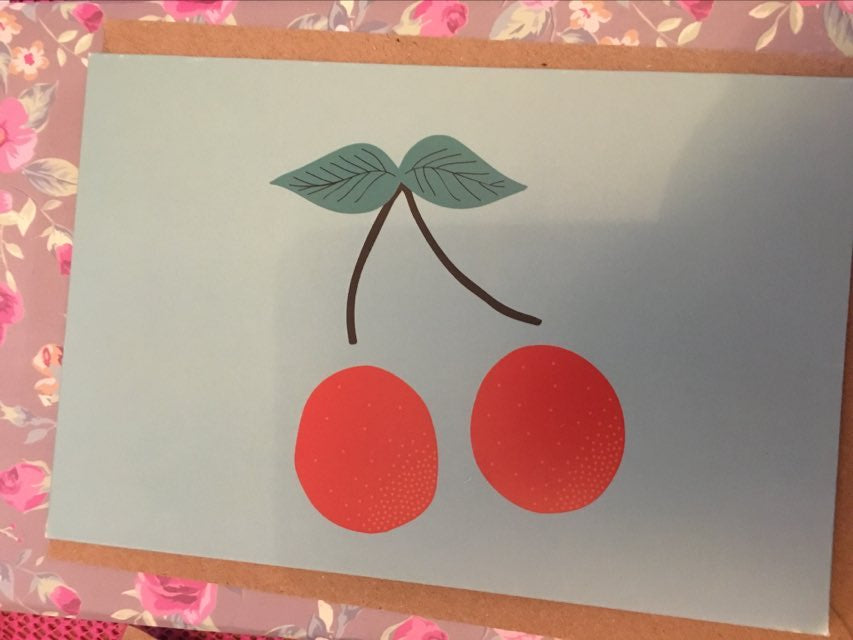 Cherry Duo Blank Card