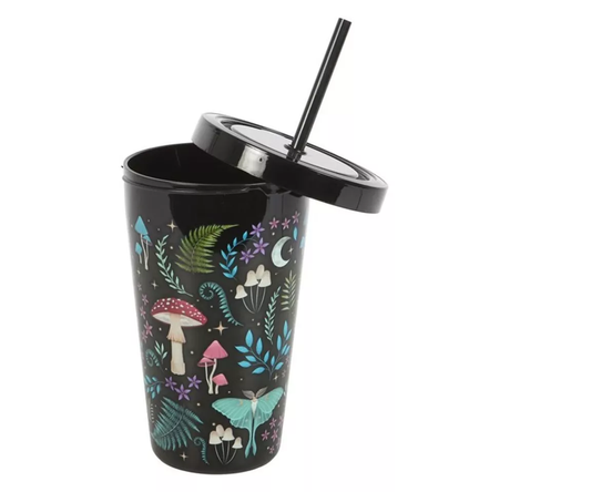 Dark Forest Plastic Tumbler With Straw (500ml)