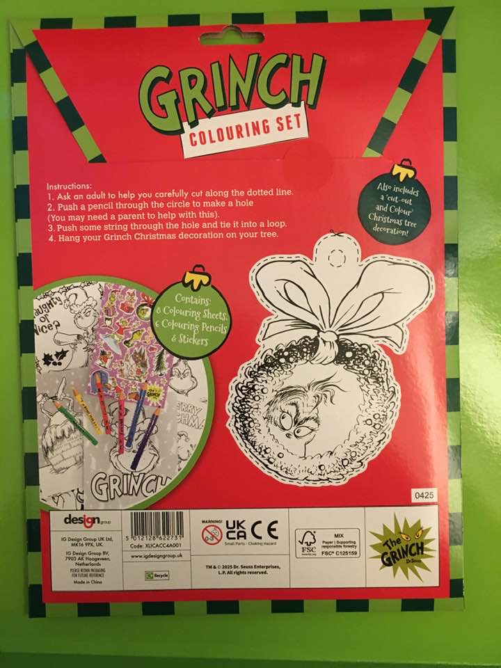Christmas Grinch Colouring Set
