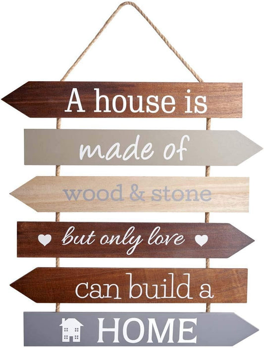 'A House Is Made Of Wood' Hanging Wall Decoration