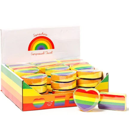Rainbow Stripes Compressed Towels
