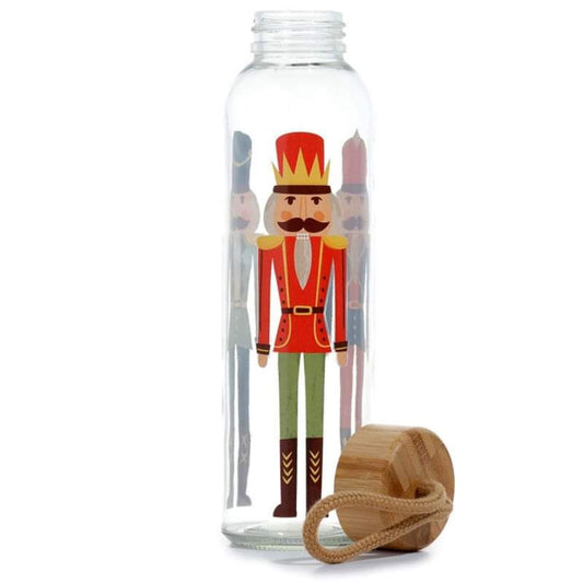 Christmas Nutcracker Glass Water Bottle