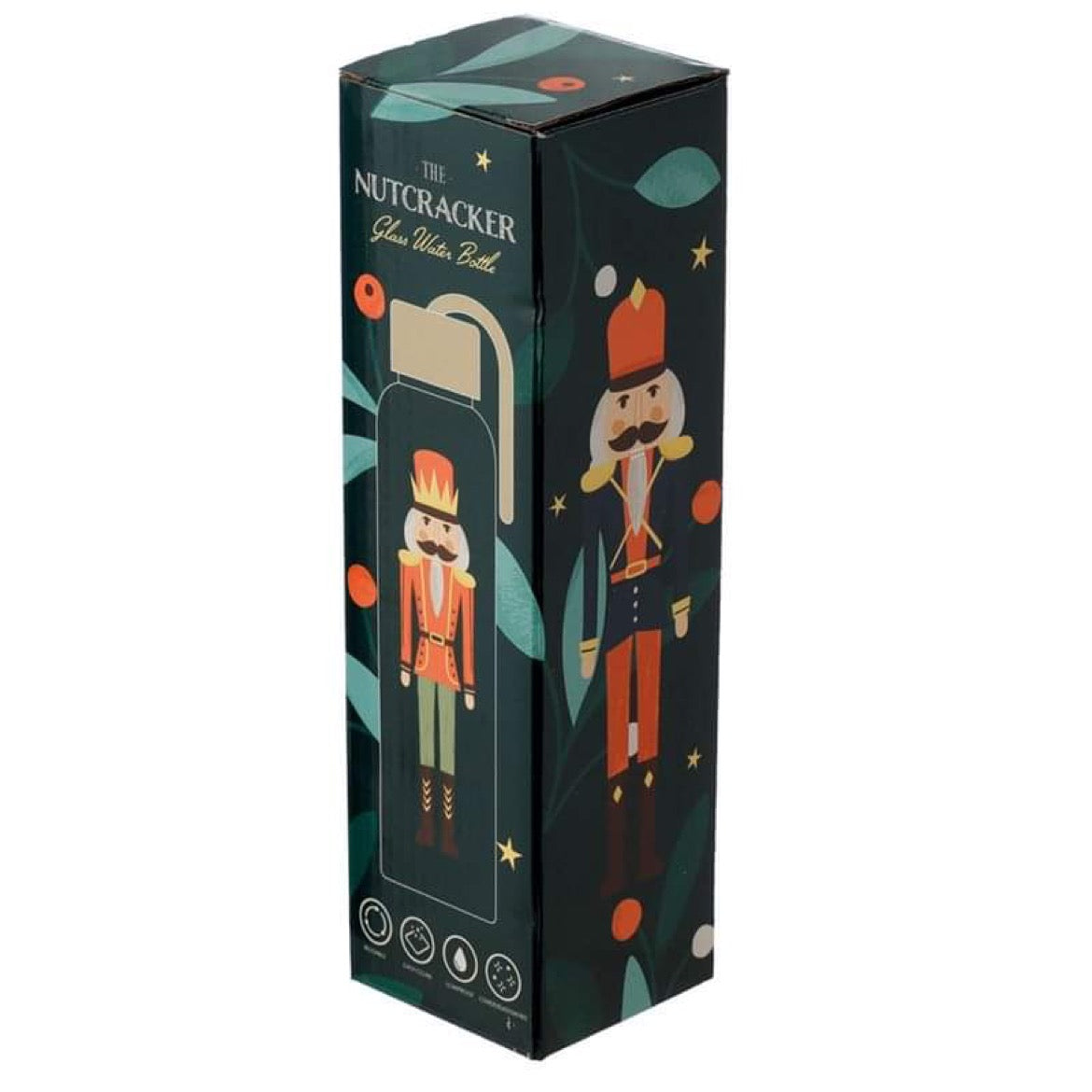 Christmas Nutcracker Glass Water Bottle