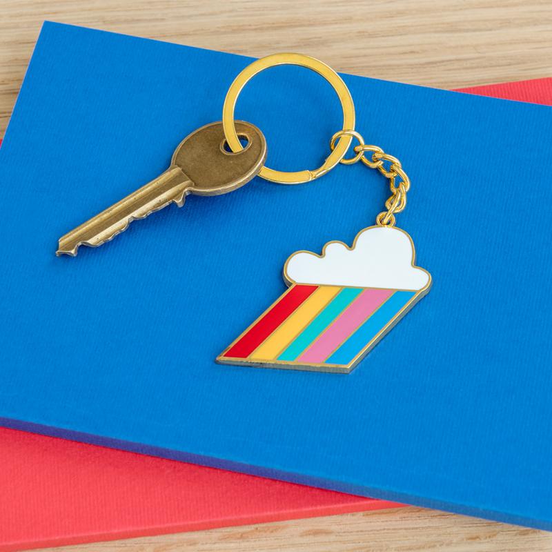 Rainbow & Cloud Key Ring