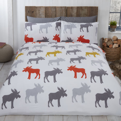 Brushed Cotton Moose Duvet Set-King