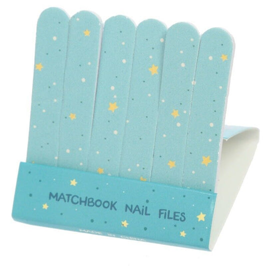 prosecco themed matchbook nail file opened showing compact nail file inside