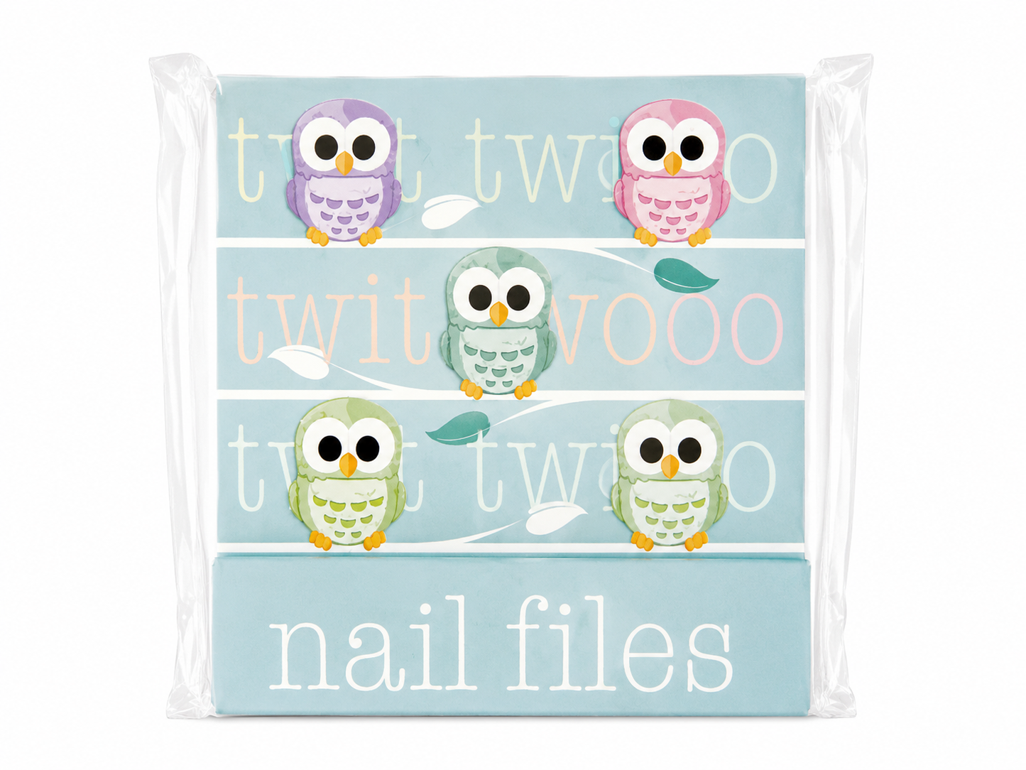 owl matchbook nail files blue variant, compact pocket sized nail care set, perfect for handbags travel or beauty kits