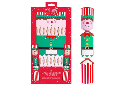 6 Make Your Own Christmas Crackers-Elf (Red Stripes)