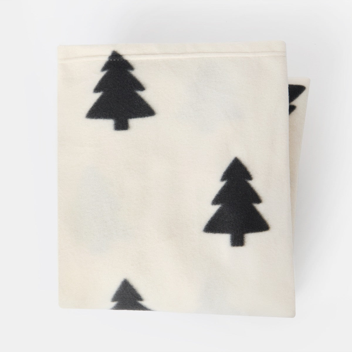 Cream Christmas Tree Fleece Throw
