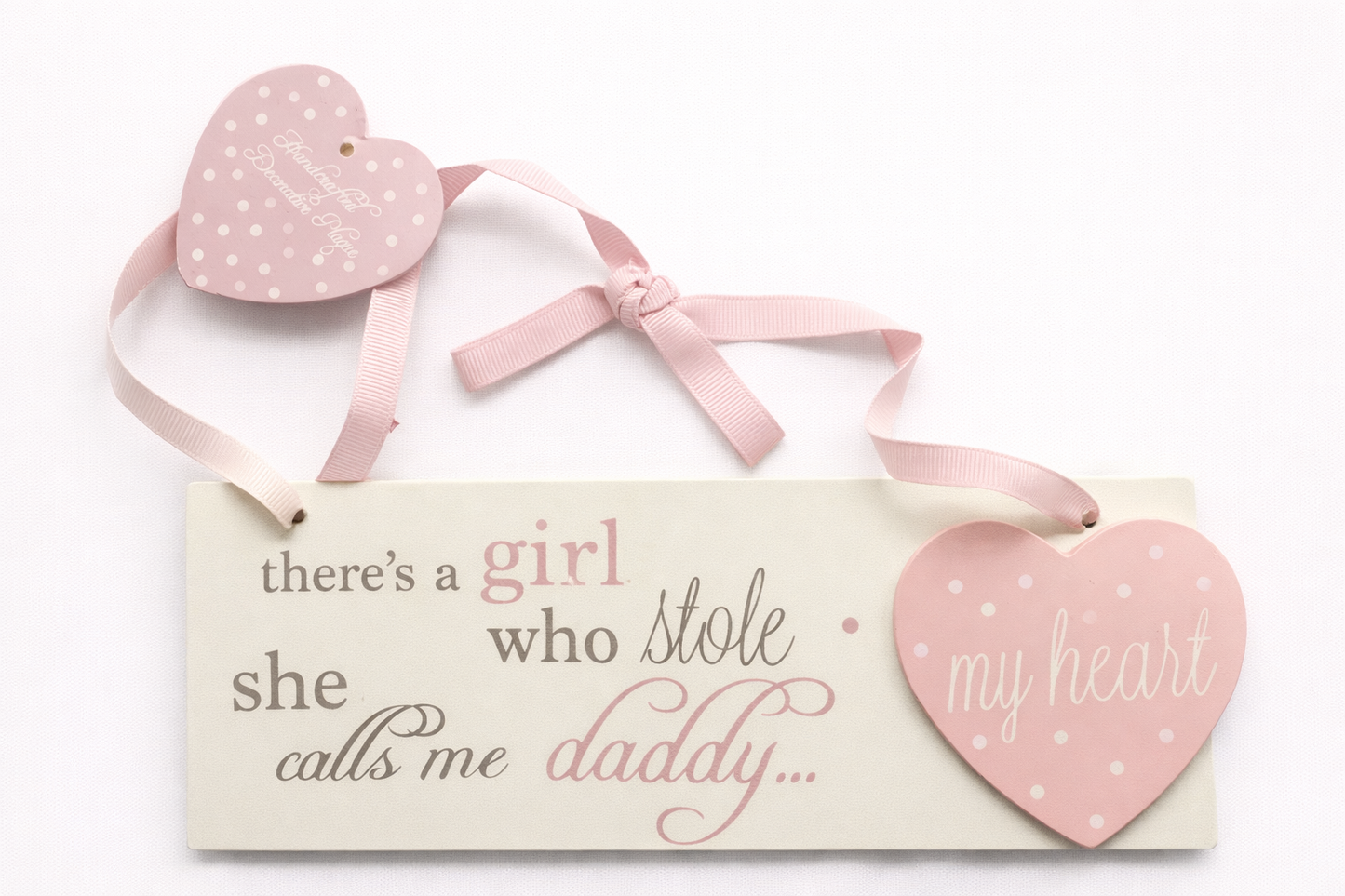 wooden new baby plaque keepsake gift for nursery shelf celebrating baby girl
