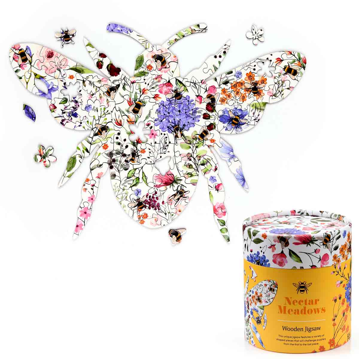 Nectar Meadows Bee 130pc Shaped Jigsaw Puzzle