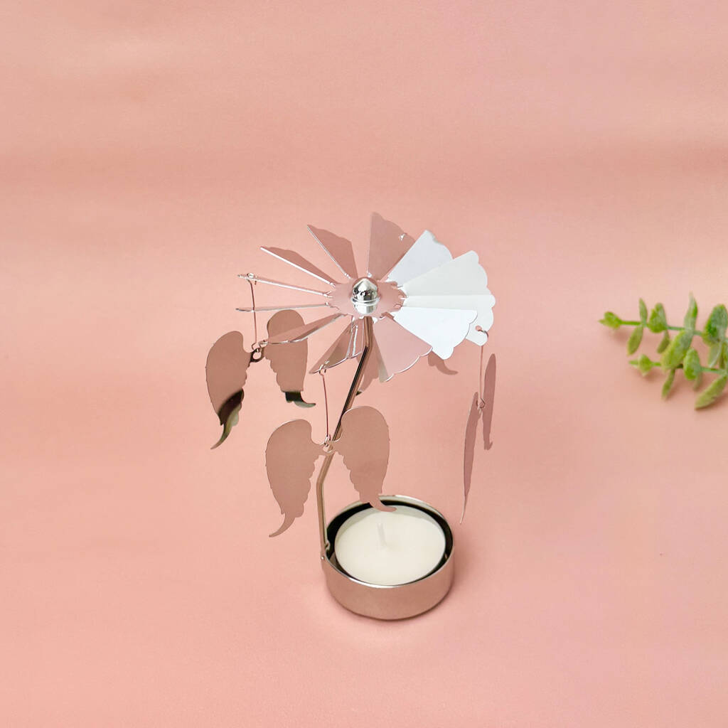 Rotating Angel Spinning Carousel Tea Light Candle Holder