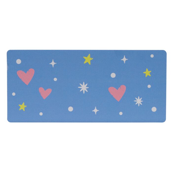mini hearts on a blue background domino tile from the unicorn magic kids set