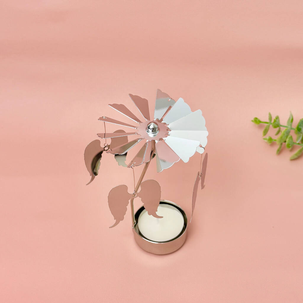 Rotating Angel Spinning Carousel Tea Light Candle Holder