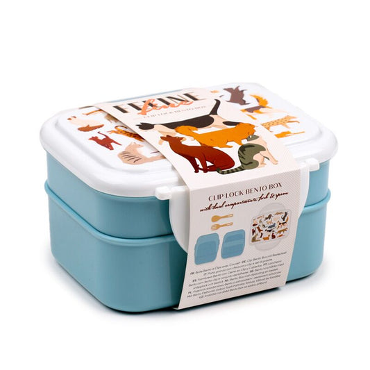 Feline Fine Stacked Bento Box With Cutlery