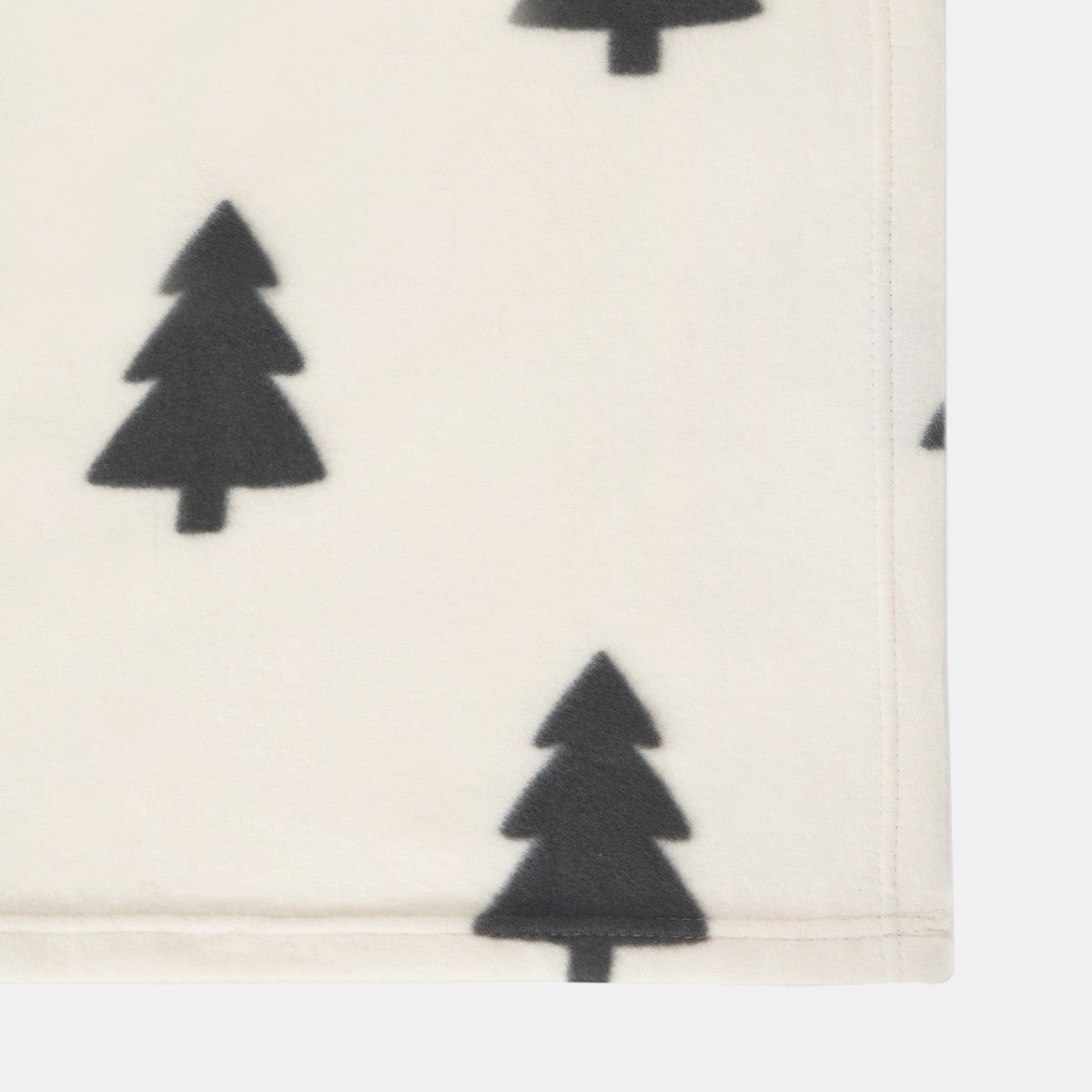 Cream Christmas Tree Fleece Throw