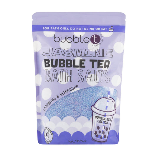 bubble t jasmine bath salts 1kg bath salts dissolving in warm water, creating a calming aroma