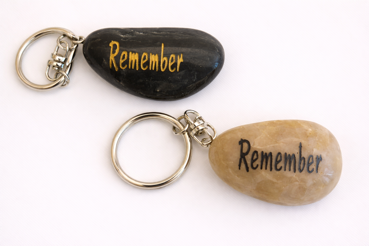 natural stone remember keyring hand engraved polished pebble keepsake for remembrance gifts