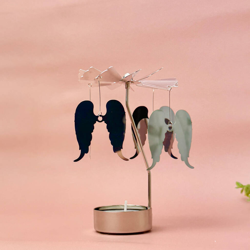 Rotating Angel Spinning Carousel Tea Light Candle Holder