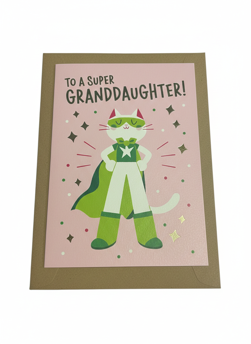 Granddaughter Cat Birthday Card