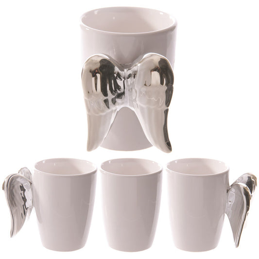 Silver Angel Wings Mug