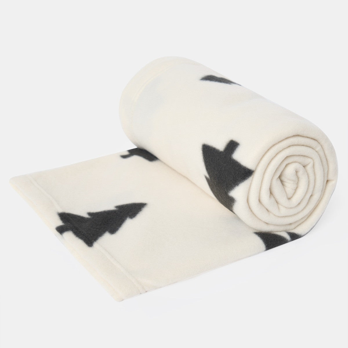 Cream Christmas Tree Fleece Throw