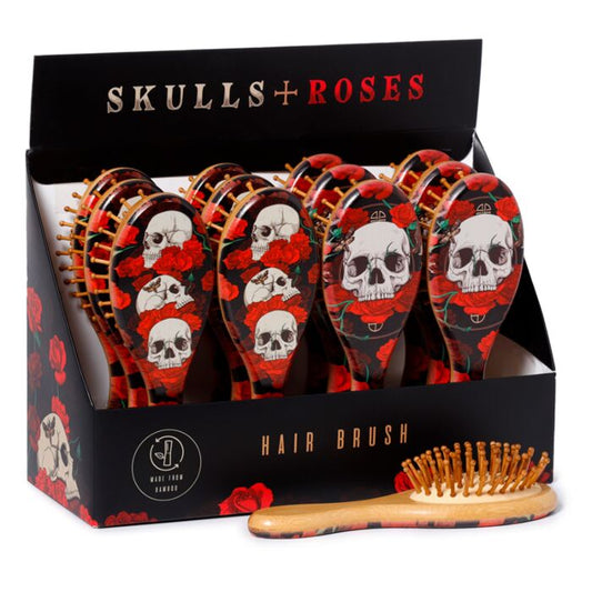 Skulls & Roses 100% Bamboo Hair Brush