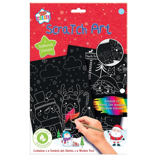 Christmas Scratch Art- 2 Sheets Red Pack
