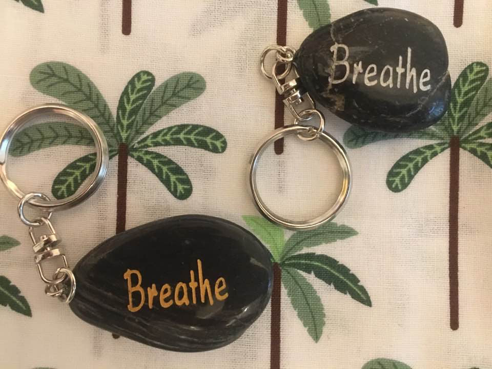 Stone Keyring 'Breathe'