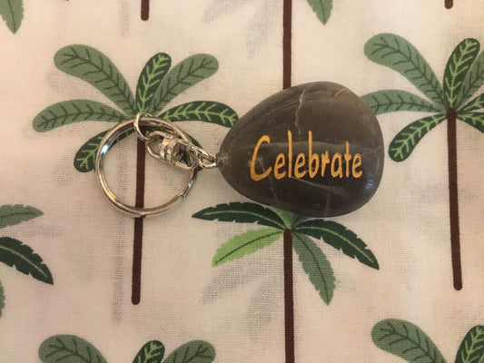 Stone Keyring 'Celebrate'