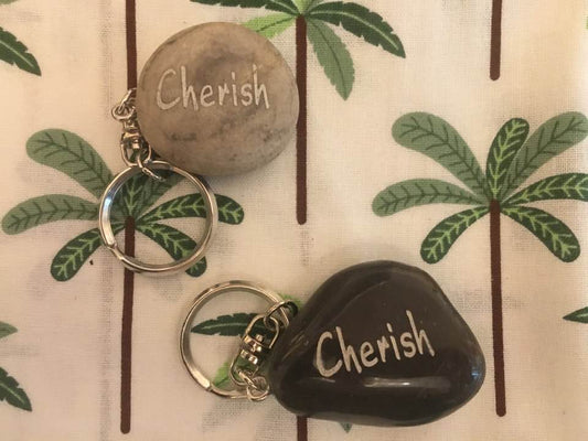 Stone Keyring 'Cherish'