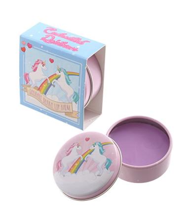 unicorn flavoured lip balm tin sparkly berry variant, compact design, perfect for on the go hydration and gifting