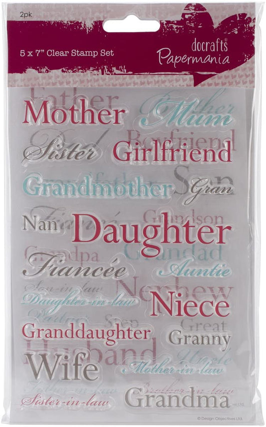 Papermania 5" x 7" Clear Stamps (Relatives)