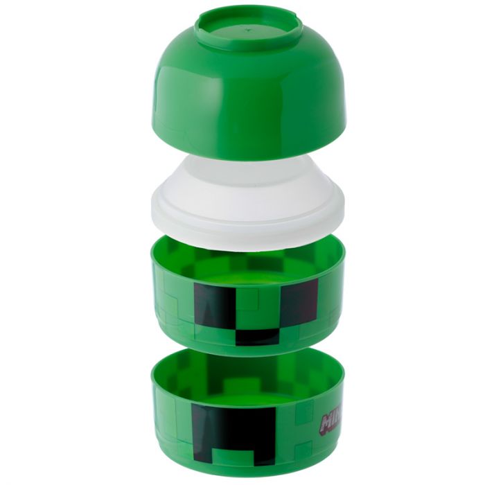 Minecraft Creeper Stacked Round Bento Lunch Box