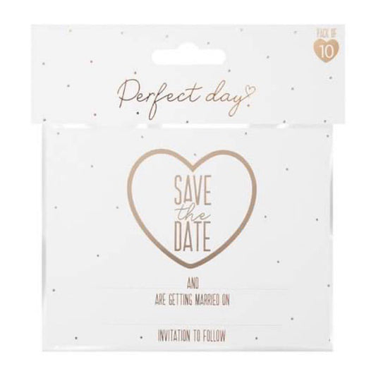 Save The Date Cards-Rose Gold 10 Pack + Envelopes