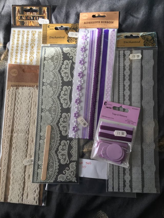 Craft Set 10 Lavender & Old Lace Borders & Tags