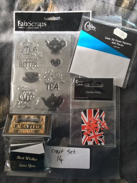 Craft Set 14 Tea Party Stamp & Topper Set