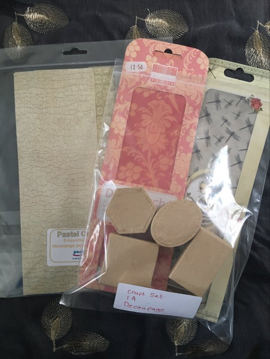 Craft Set 1A Decoupage & Boxes Orange Flowers