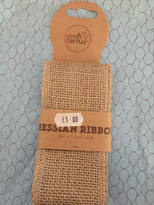 2m x 50mm Hessian Ribbon