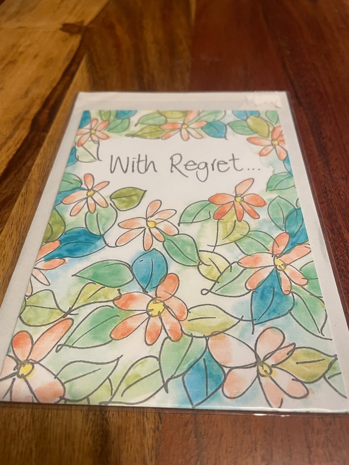 With Regrets Card